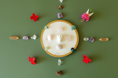 Crystal Grid Green Background